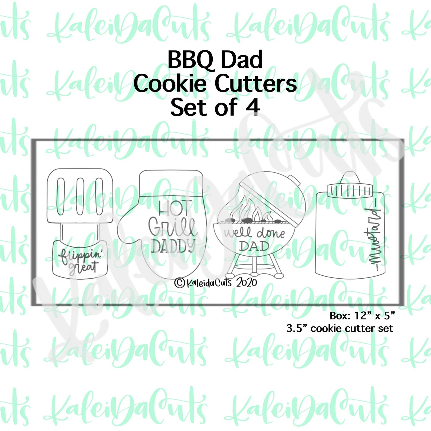 BBQ Dad Cookie Cutters Set of 4