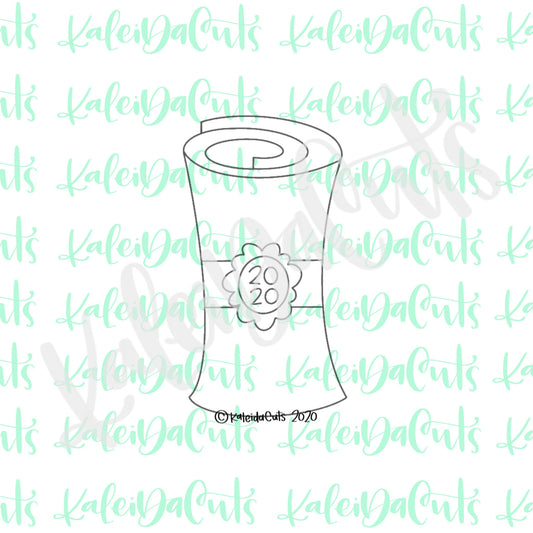 Grad Stick Diploma Cookie Cutter (skinny design)