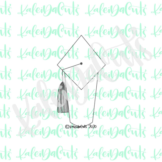 Grad Stick Hat Cookie Cutter (skinny design)