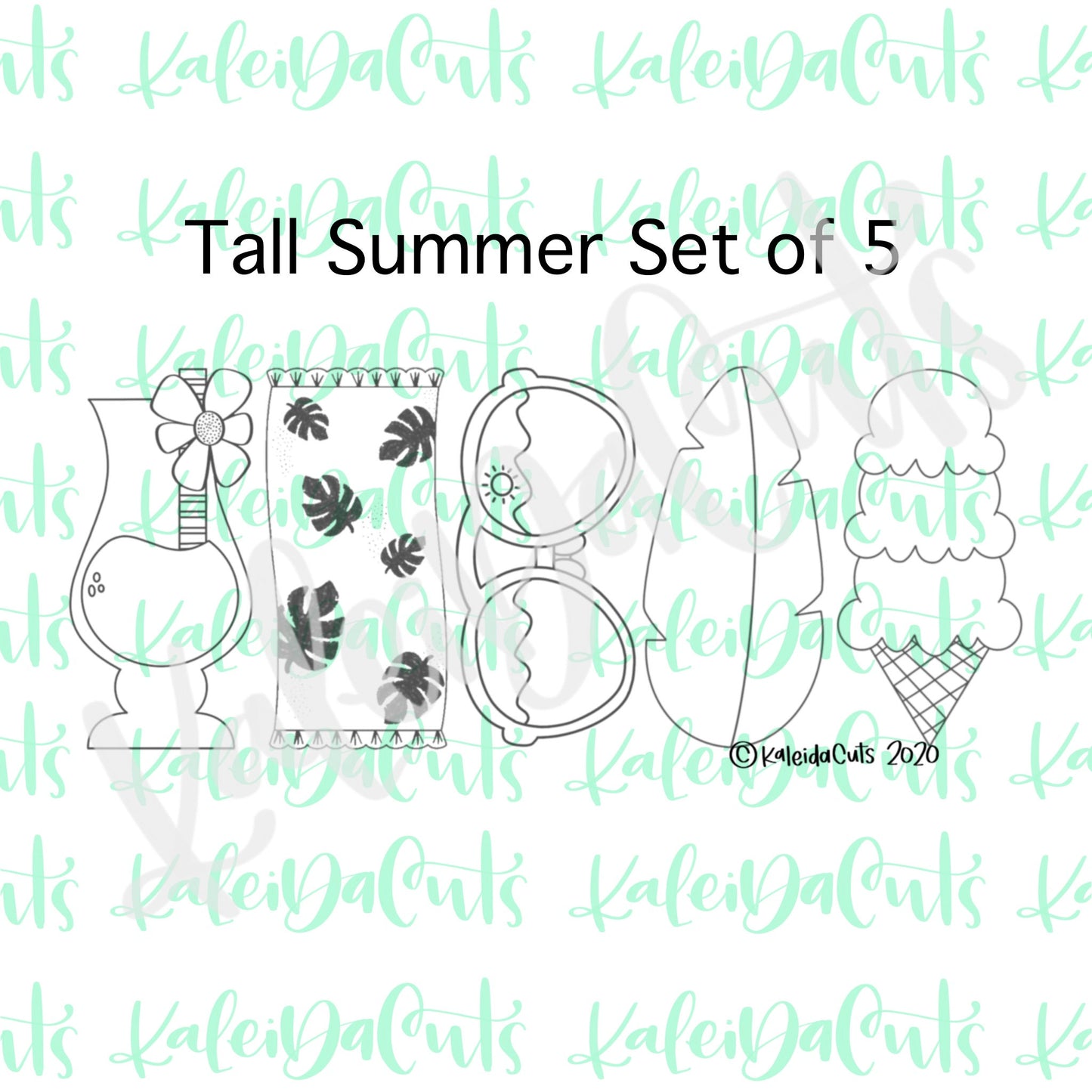 Tall Summer Cookie Cutters Set of 5