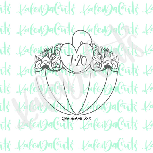 Open Floral Umbrella Cookie Cutter