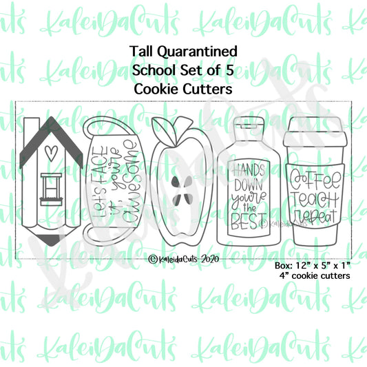 Tall Quarantine School Cookie Cutters Set of 5