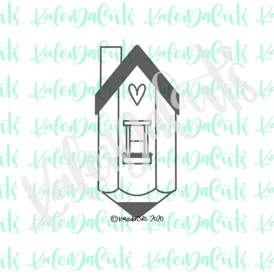 Tall Pencil Home Cookie Cutter (skinny design)