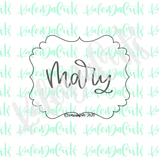 Mary Plaque Cookie Cutter