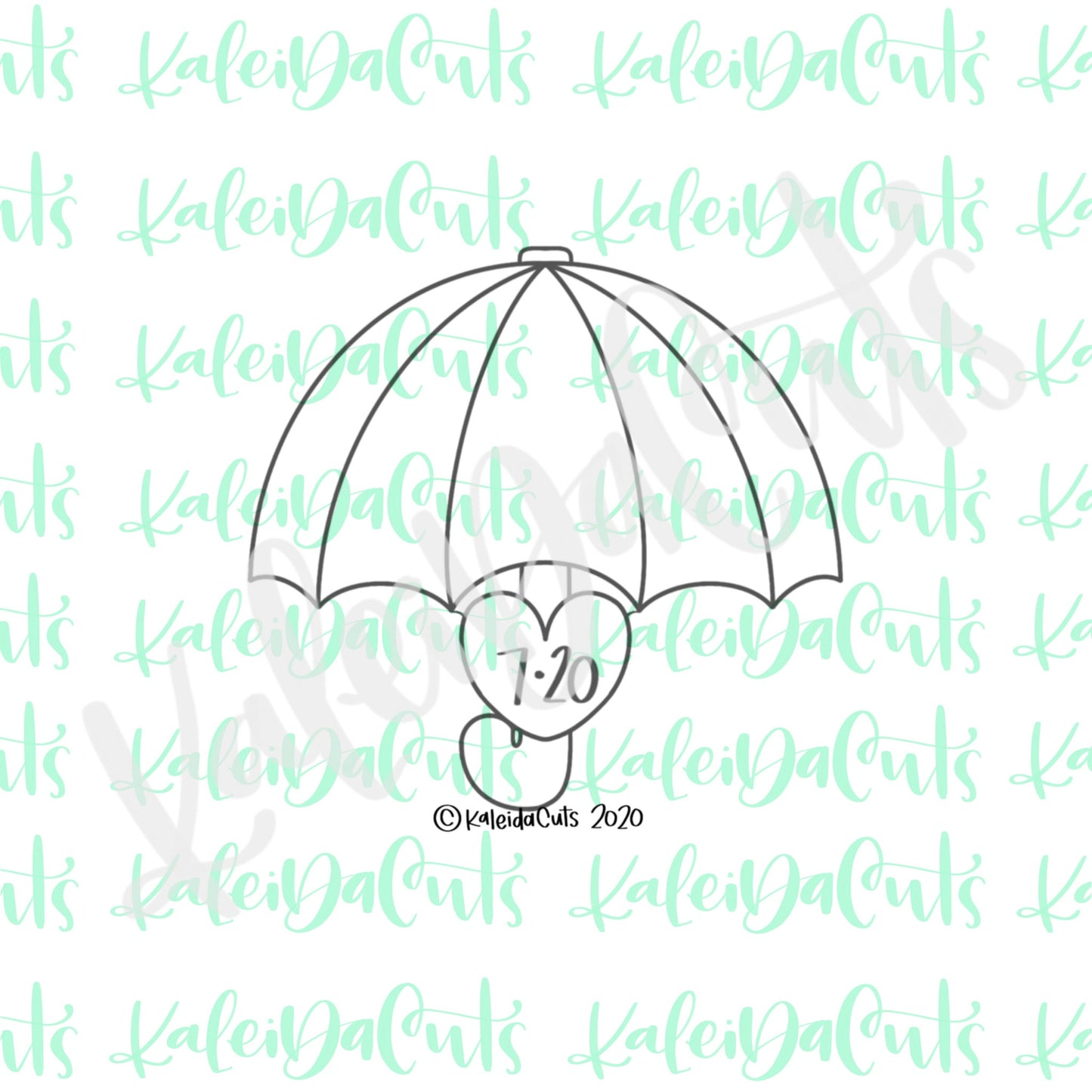 Umbrella with Heart Cookie Cutter
