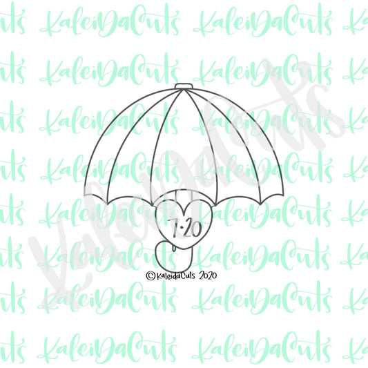 Umbrella with Heart Cookie Cutter