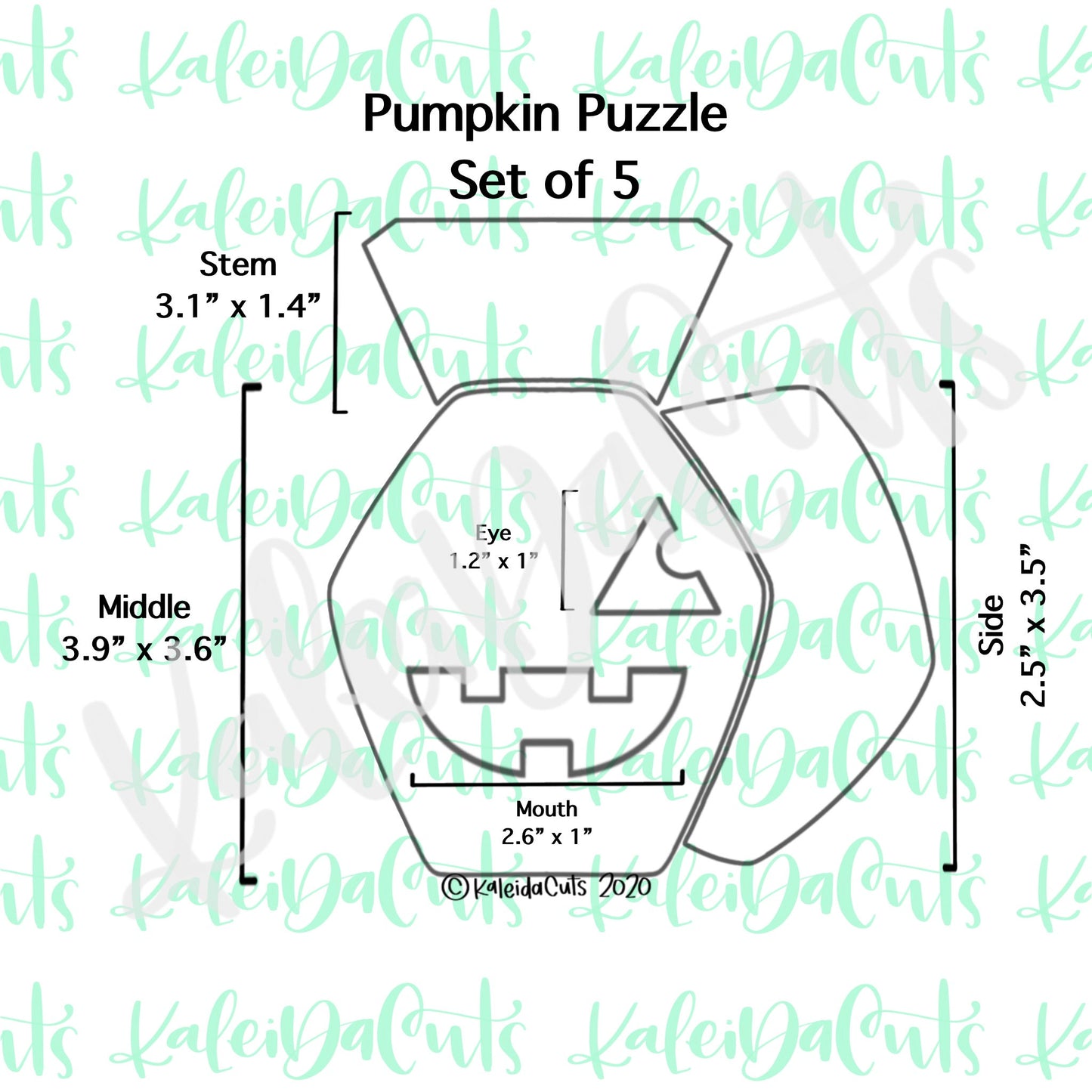 Pumpkin Puzzle Set of 5 Cookie Cutters
