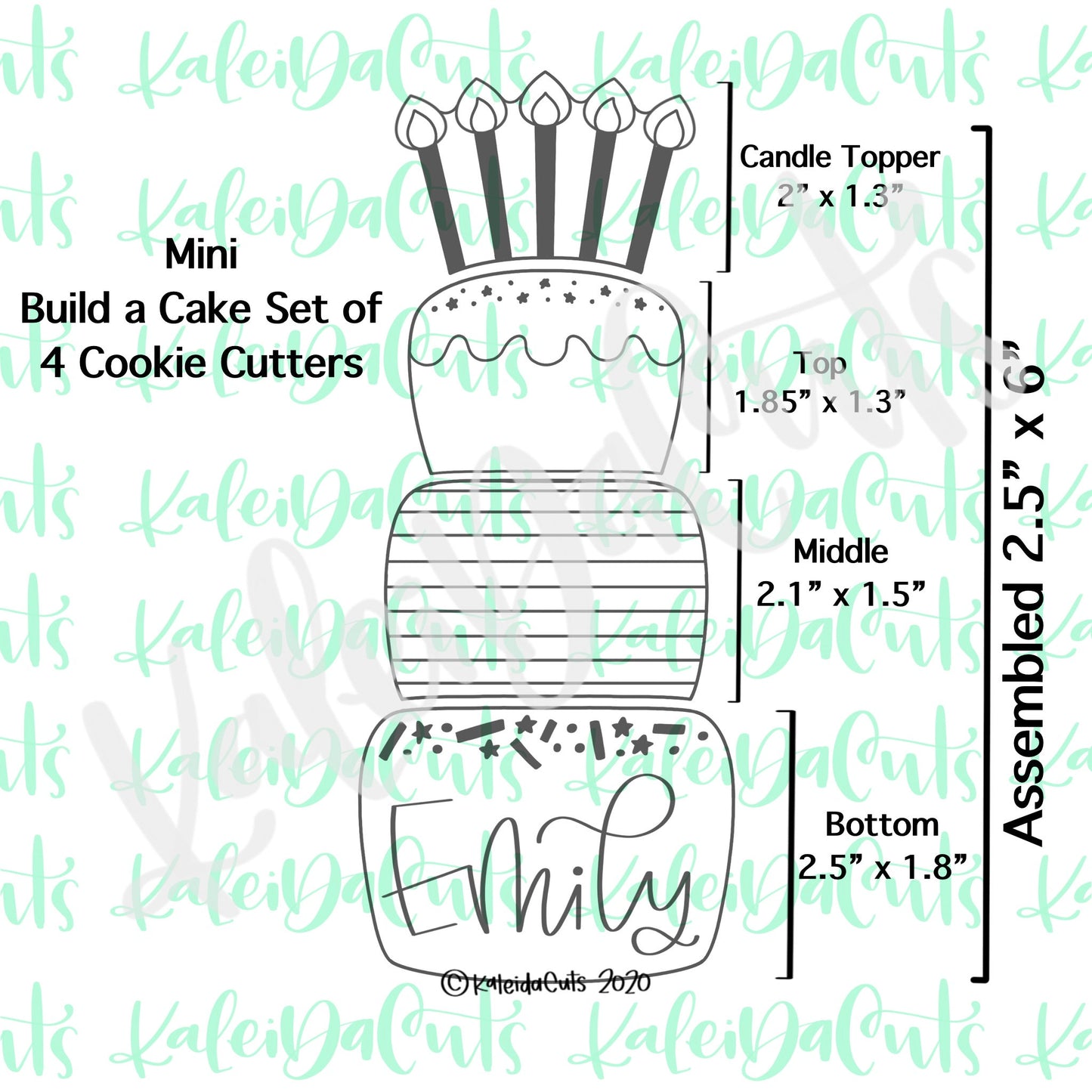 Build a Cake Set of 6 Cookie Cutters