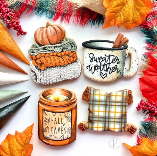 Kirkie Kookies’ "Cozy Fall" Set of 4 Cookie Cutters