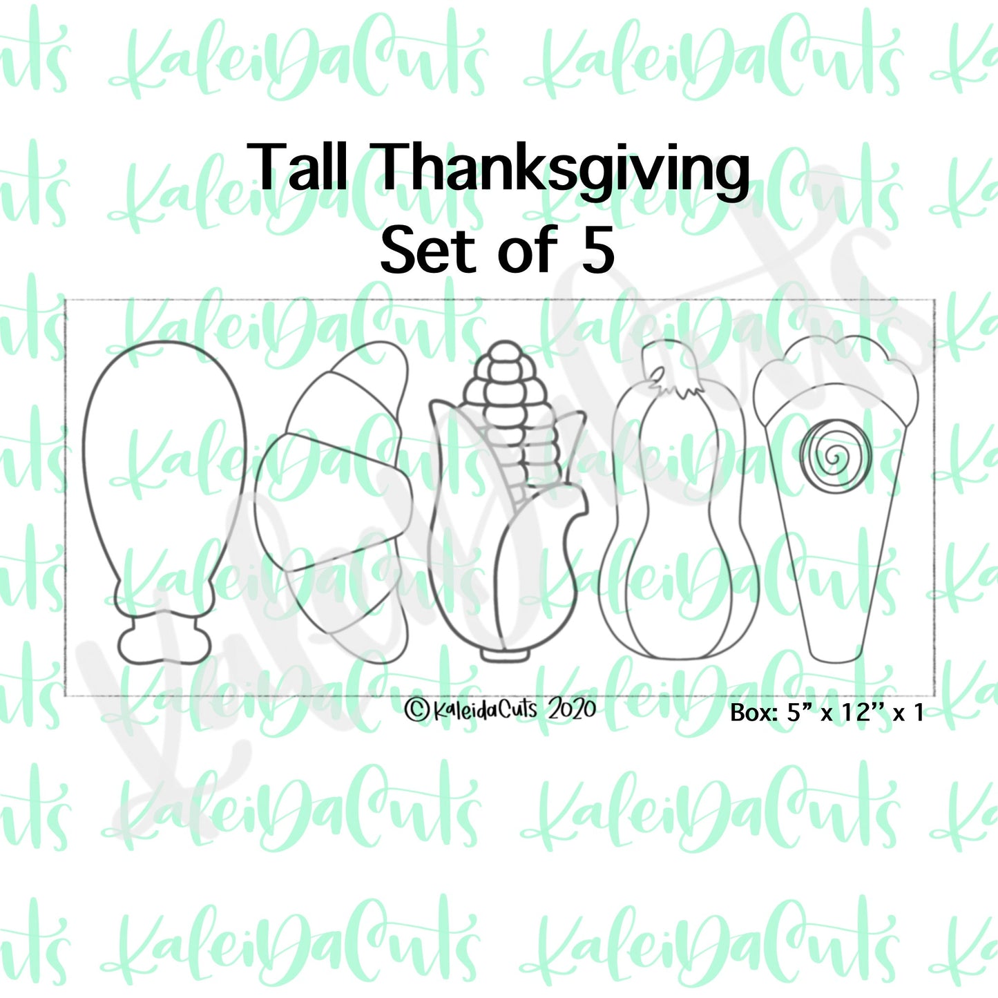 Thanksgiving Tall Set Cookie Cutters Set of 5