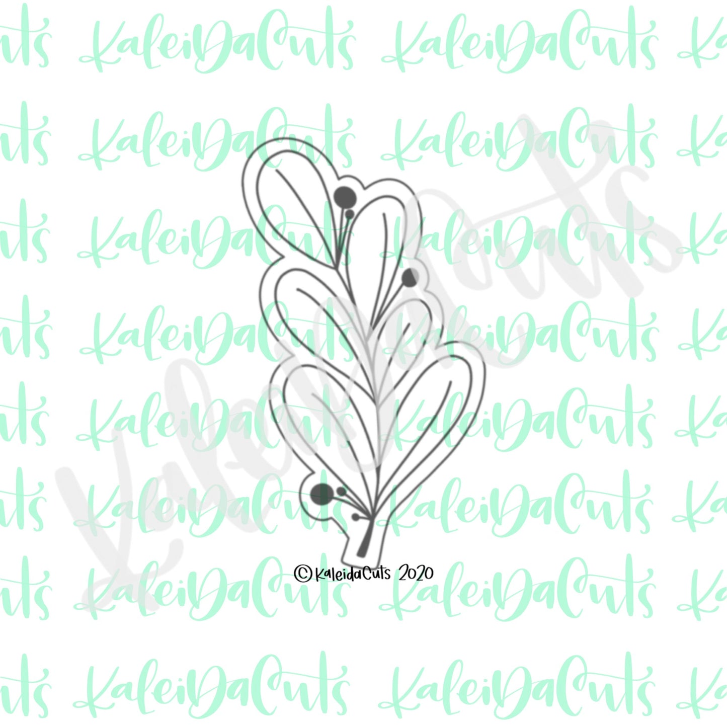 Tall Floral Sage Cookie Cutter (cookie stick)
