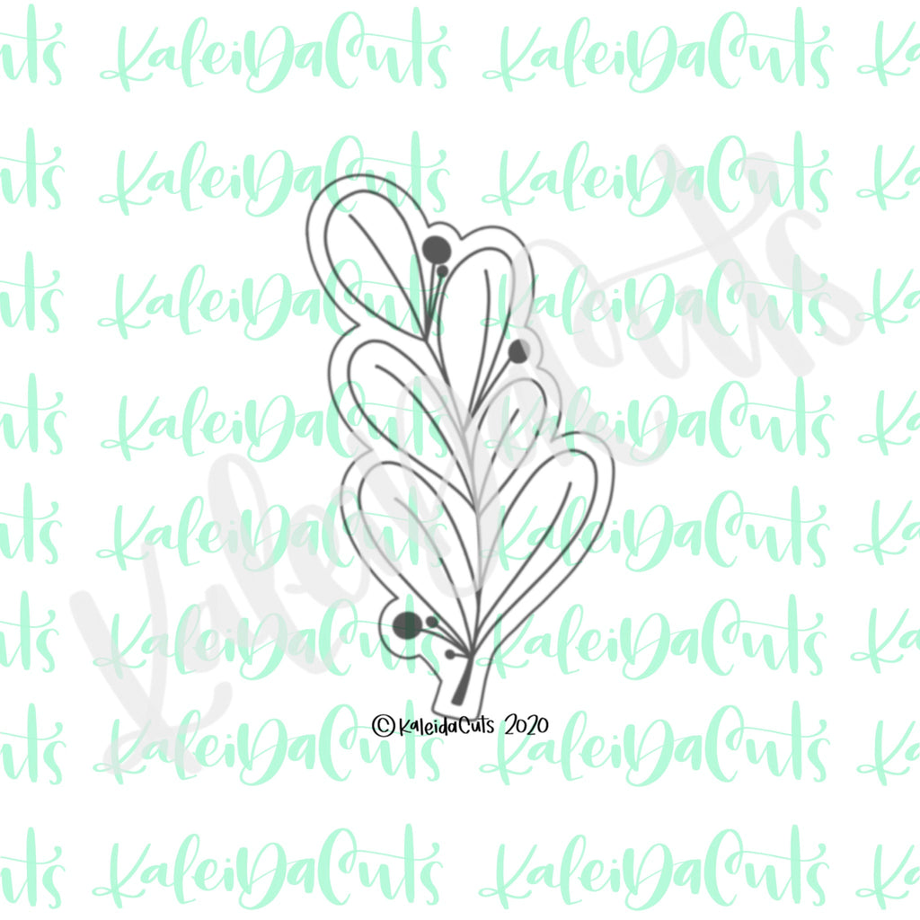 Tall Floral Sage Cookie Cutter (cookie stick)