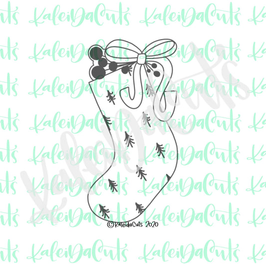 Tall Stocking Bow Cookie Cutter (cookie stick)