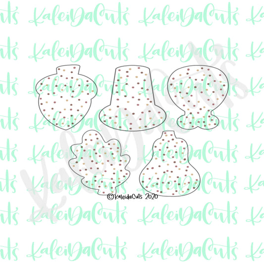 Thanksgiving Frosted Animal Cracker Cookie Cutter Set of 5
