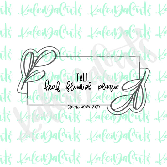 Tall Leaf Flourish Plaque Cookie Cutter