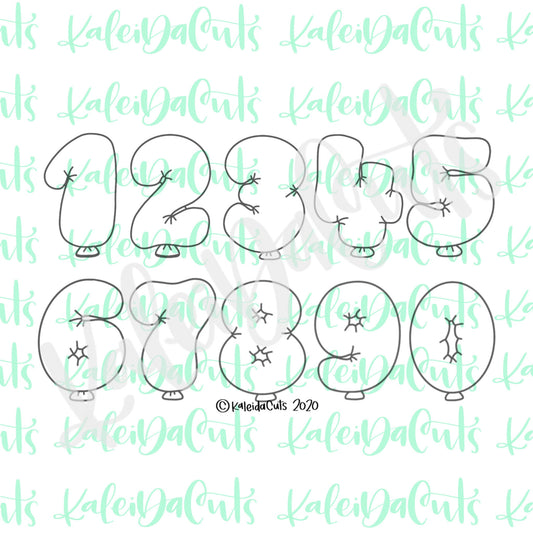 Balloon Number Set of 10 Cookie Cutters