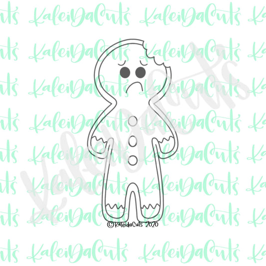 Tall Bitten Gingerman Cookie Cutter (cookie stick)