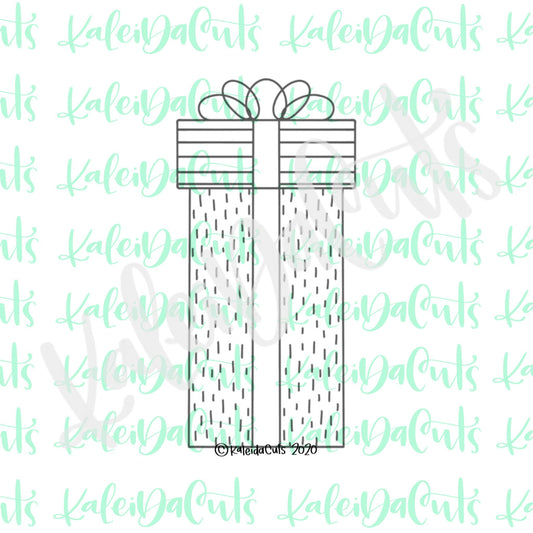 Tall Gift Box Cookie Cutter (cookie stick)