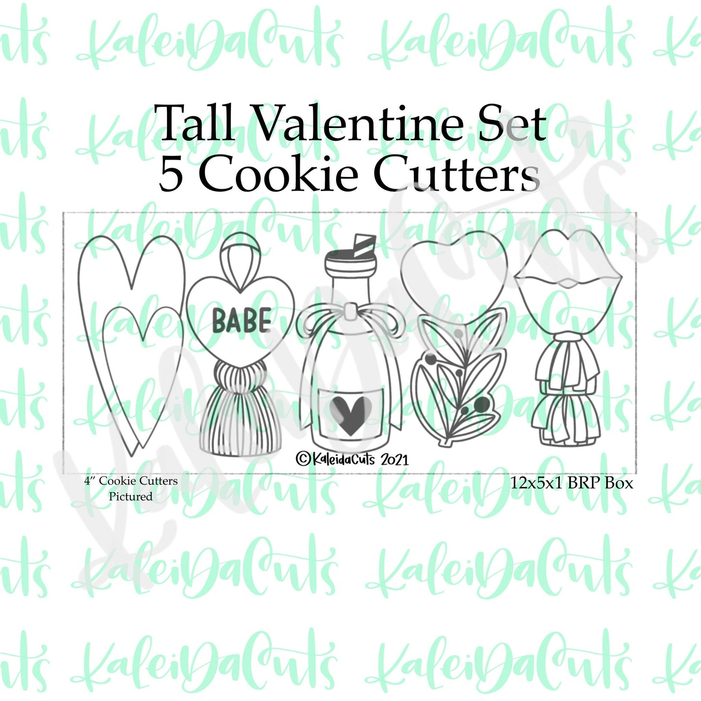 Tall Valentine Cookie Cutters Set of 5