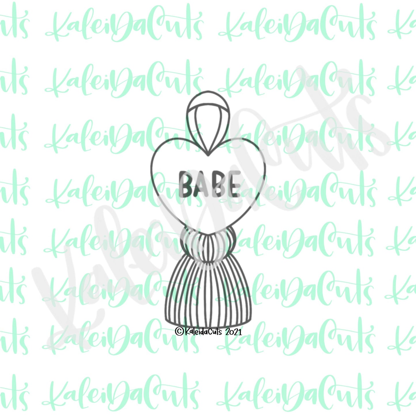 Tall Heart Tassel Cookie Cutter (cookie stick)