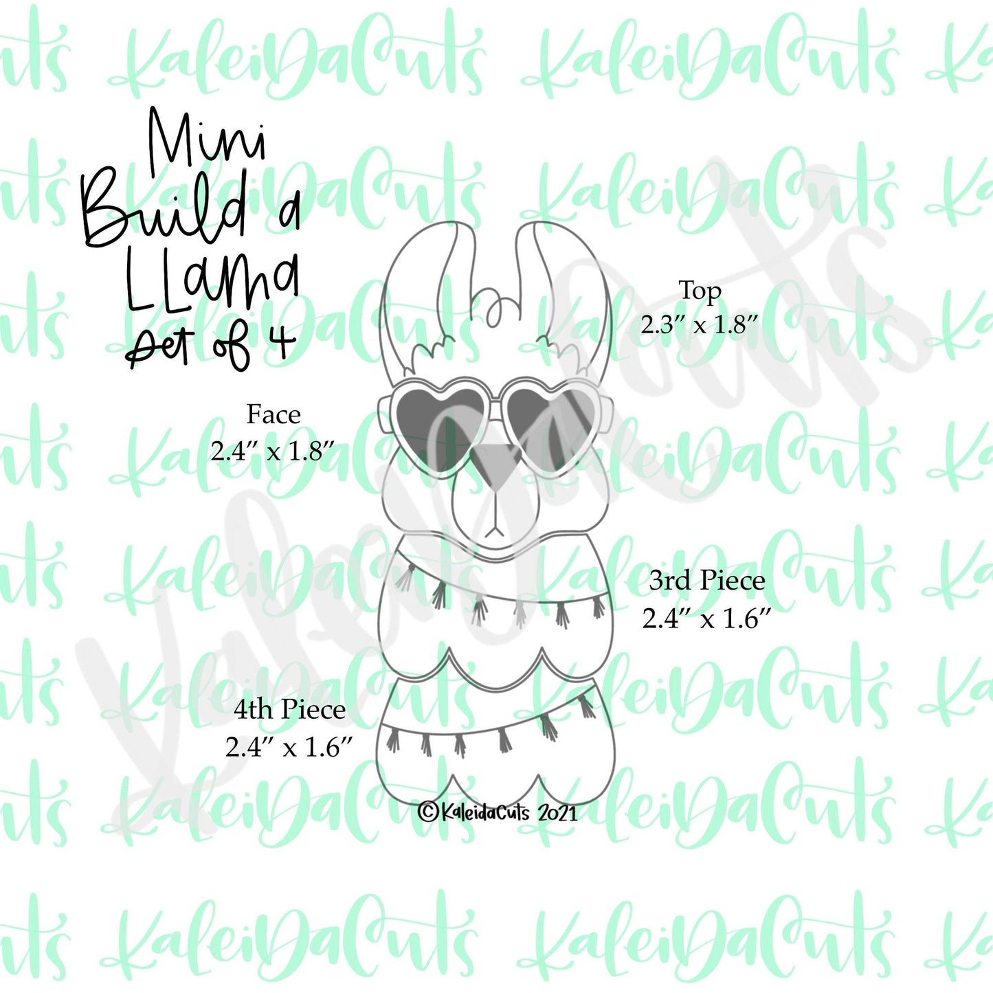 Mini Build a Llama Cookie Cutter - Set of 4