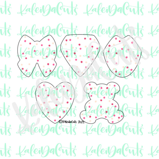 Frosted Valentine Cookie Cutter Set of 5