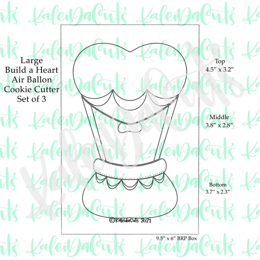 Large Build a Heart Air Balloon Cookie Cutter - Set of 3