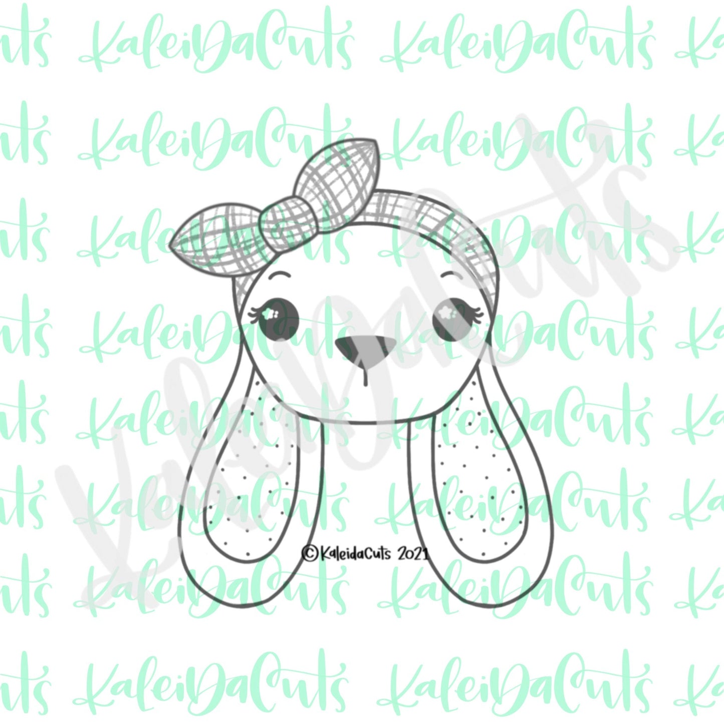 Top Knot Bunny Face Cookie Cutter