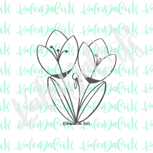 Crocus Flower Bunch Cookie Cutter