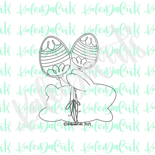 Bunny with Egg Balloons Cookie Cutter