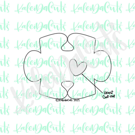 Puzzle Piece Heart Cutout Cookie Cutter