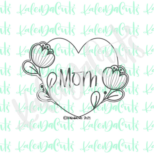 Peonies Heart Cookie Cutter