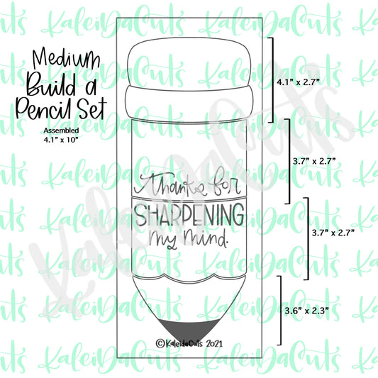 Medium Build a Pencil Cookie Cutter Set of 4