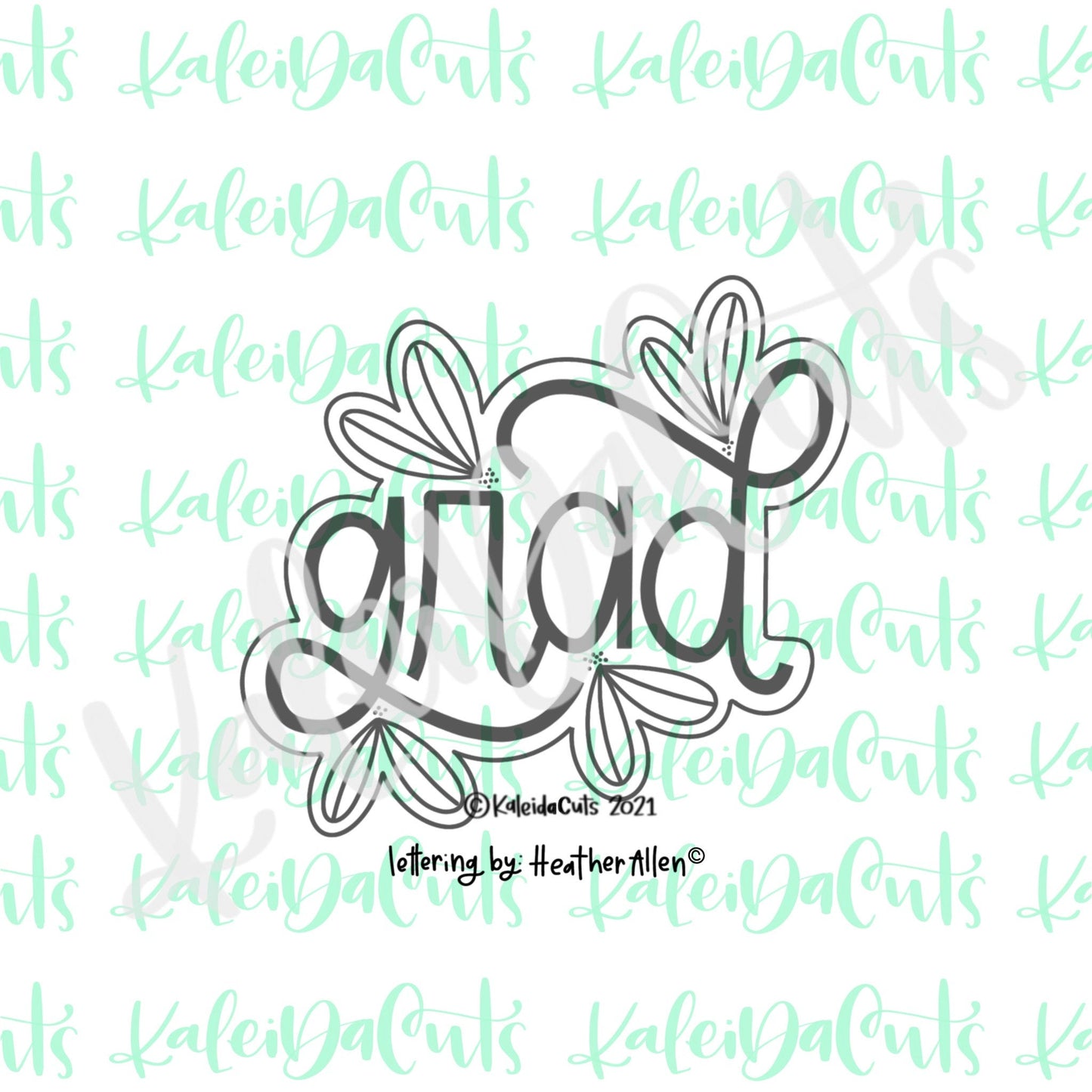 Leafy Grad Handlettering Cookie Cutter