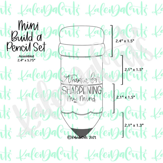 Mini Build a Pencil Cookie Cutter Set of 4