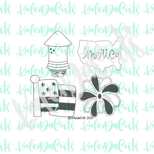 Mini 4th of July Cookie Cutter Set of 4