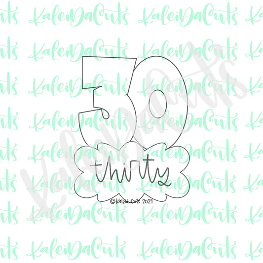 Nancy Number Thirty Cookie Cutter