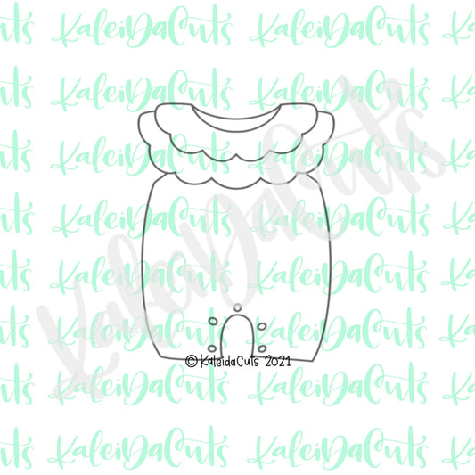 Girly Wonky Romper Cookie Cutter