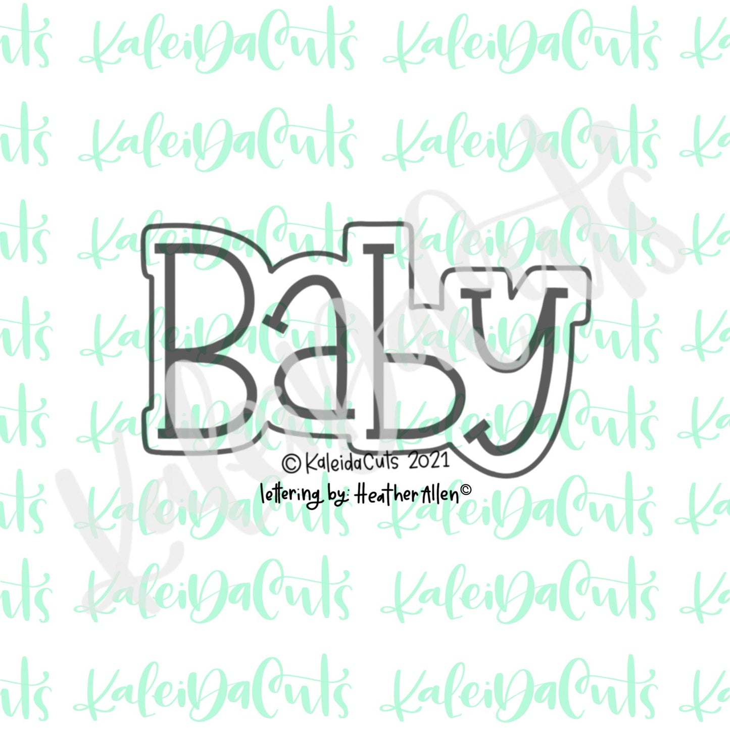 Baby 3 Hand-Lettering Plaque Cookie Cutter