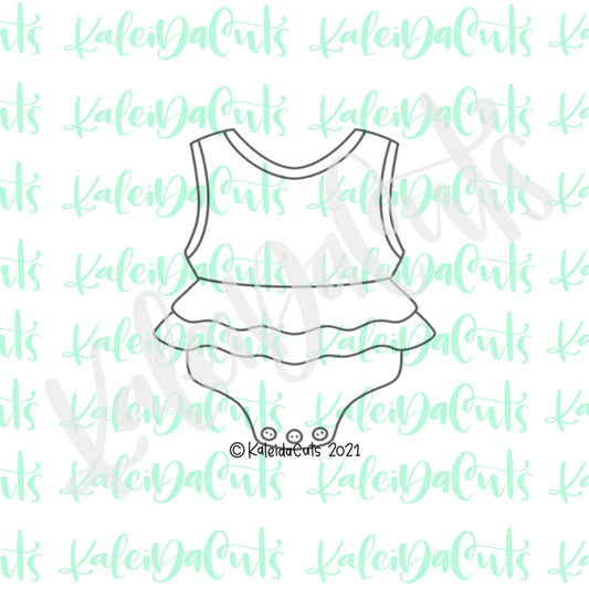 Side Ruffle Romper Cookie Cutter