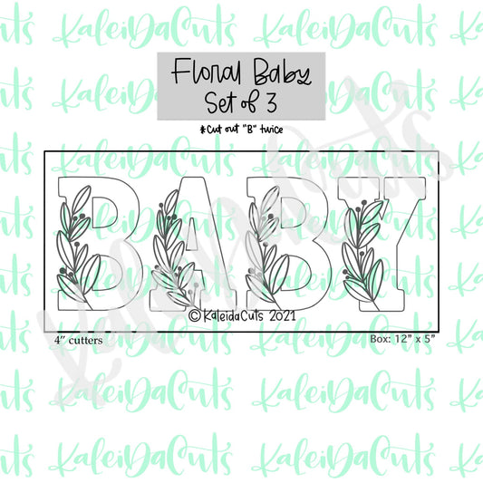 Floral Baby Cookie Cutter Set of 3