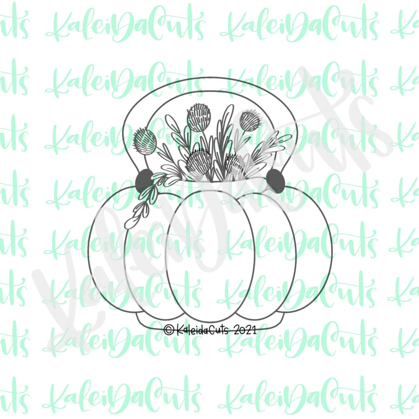 Floral Pumpkin Bucket Cookie Cutter