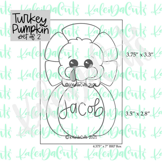 Turkey Pumpkin Cookie Cutter - Set of 2