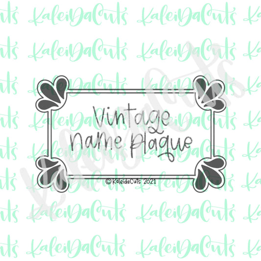 Vintage Name Plaque Cookie Cutter