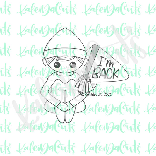 Sitting Boy Elf with Flag Cookie Cutter