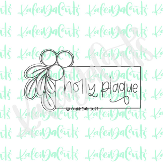 Holly Plaque Cookie Cutter