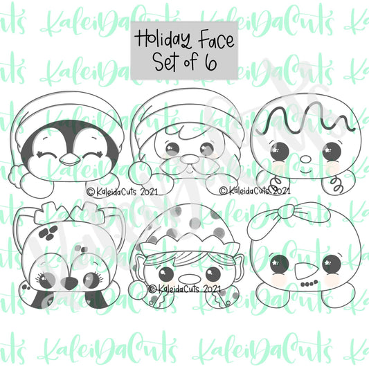 Holiday Face Set of 6 Cookie Cutters