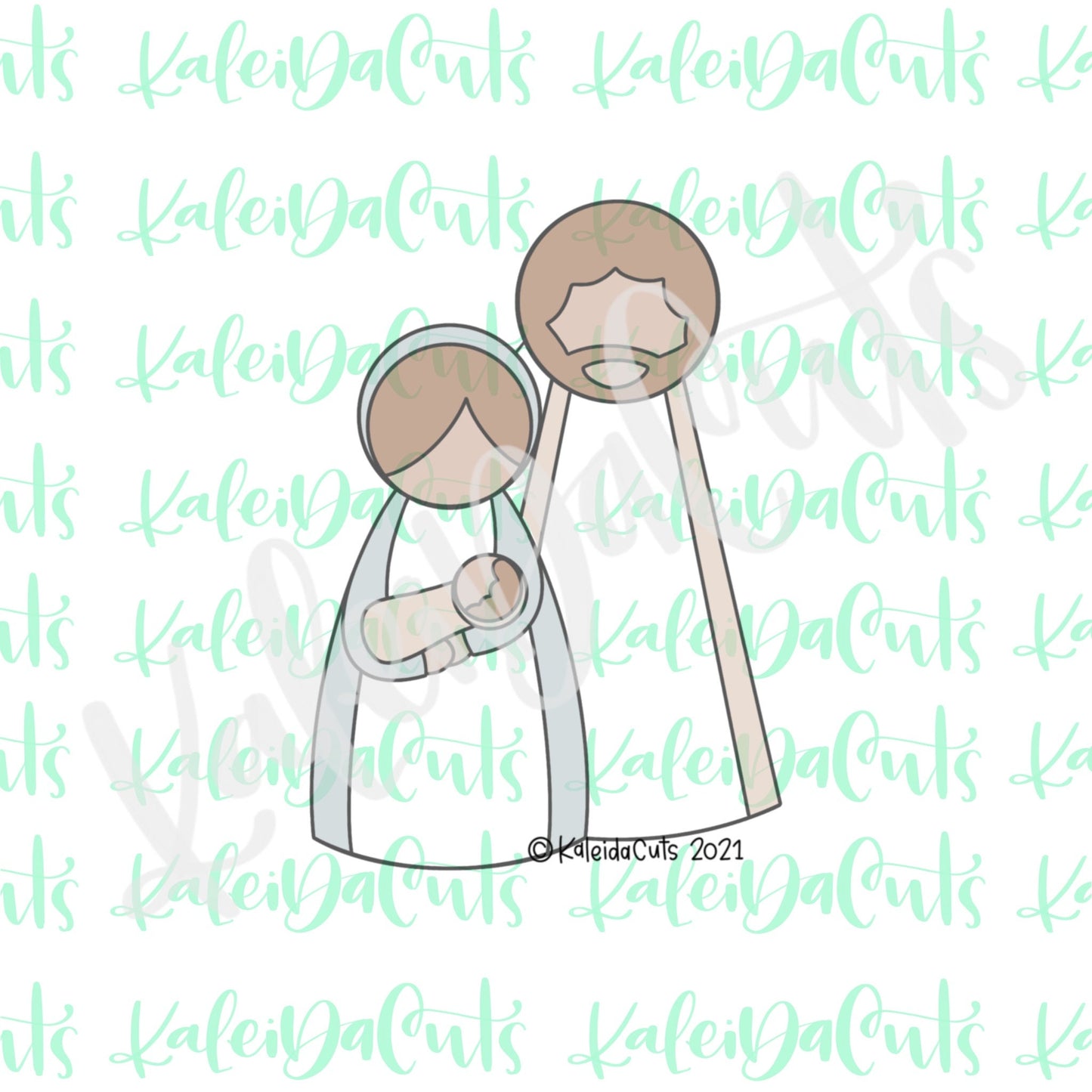 Mary and Joseph Solid Cookie Cutter