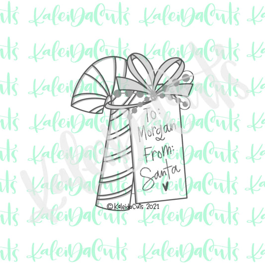 Candy Cane Tag Cookie Cutter
