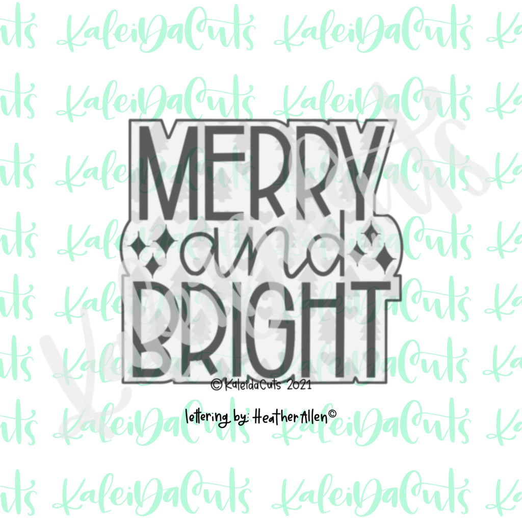 Merry and Bright Lettering Cookie Cutter